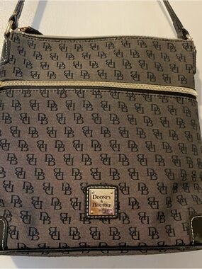Dooney & Bourke Brown and Black Monogram Crossbody Bag